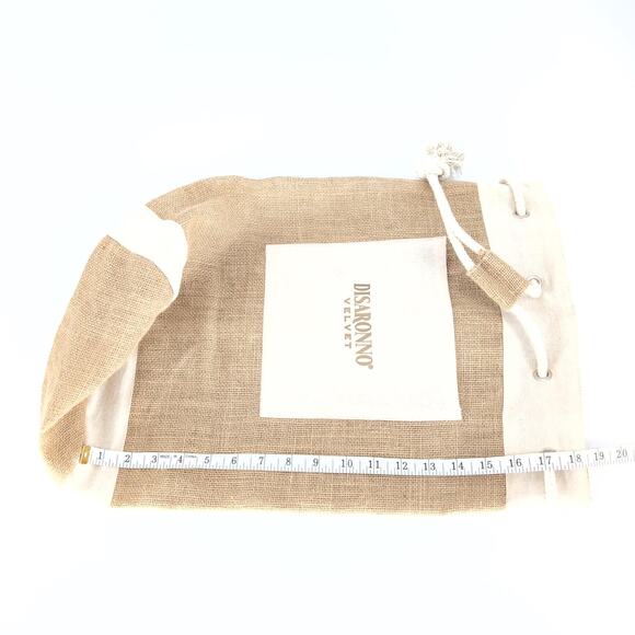 DiSaronno Velvet Cream Canvas Drawstring Bucket Bag / Backpack with Pocket - NEW - Picture 10 of 14